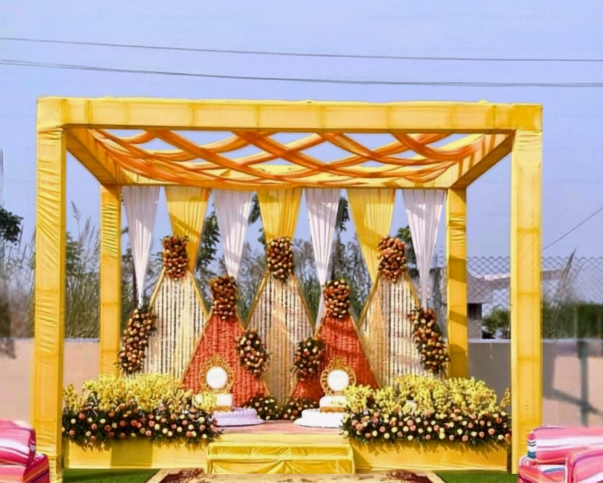 Outdoor haldi stage